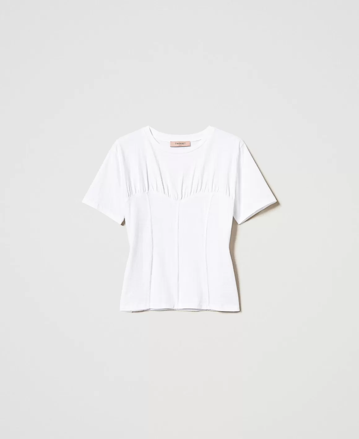 TWINSET Milano T-Shirts Et Tops*T-shirt Avec Construction Bustier Blanc