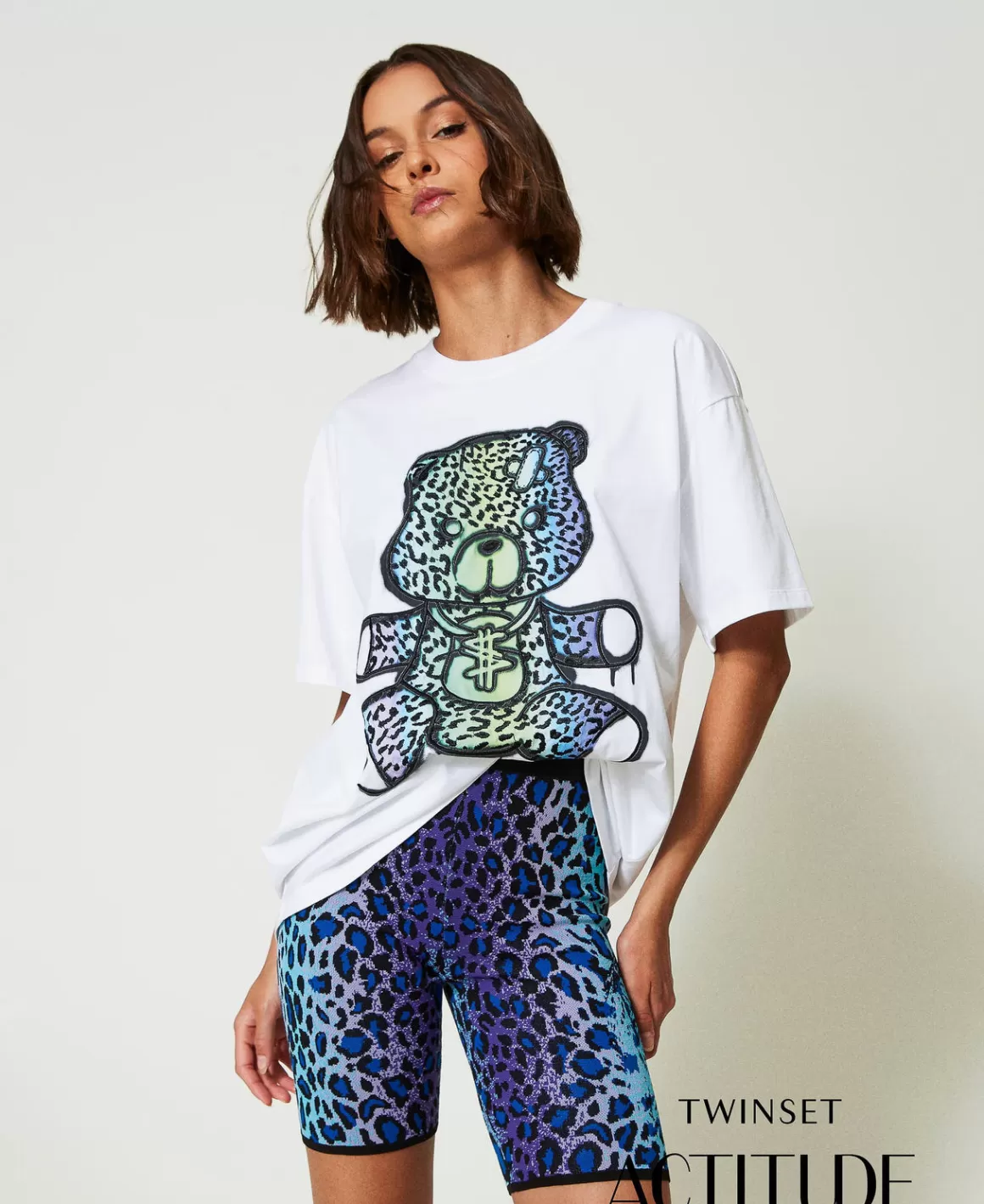 TWINSET Milano T-Shirts Et Tops*T-shirt Oversize MYFO Avec Imprimé Et Broderie Ours Coloré